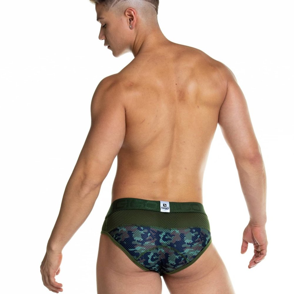 GIGO CAMO GREEN BRIEF UNDERWEAR - Picture 5 of 5